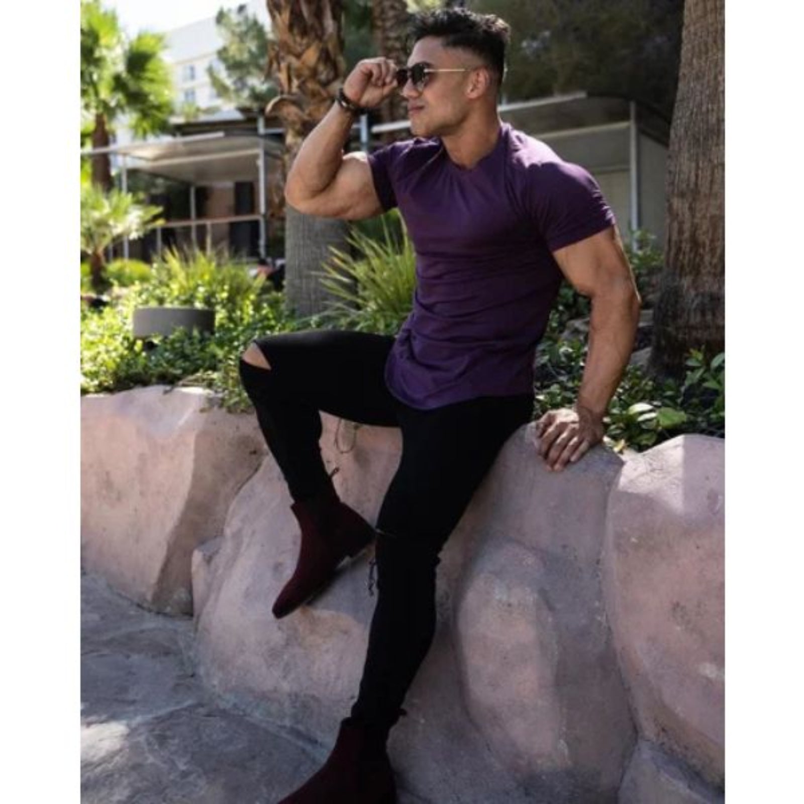 T-shirt Homme Coupe Tombante Moderne Décontracté