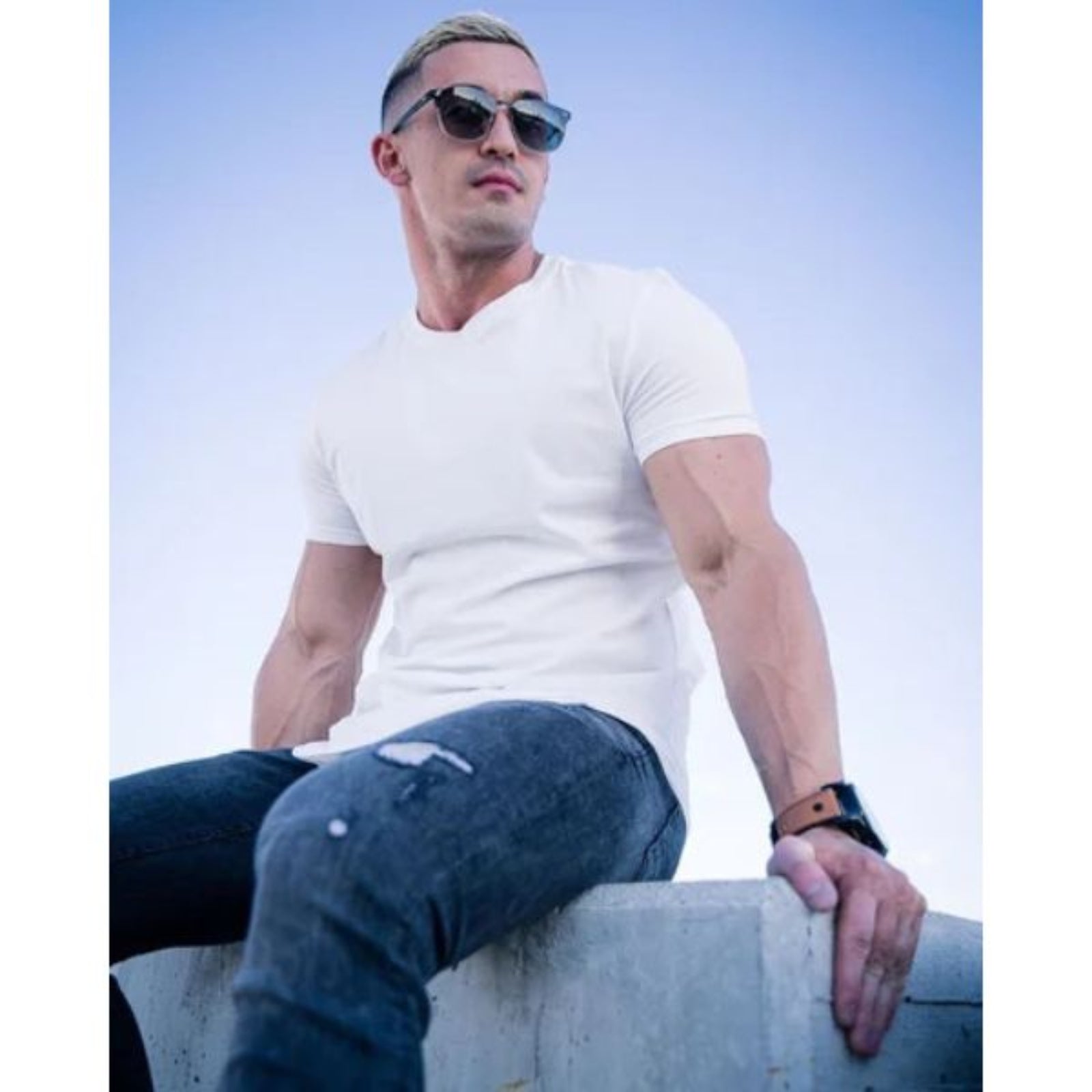 T-shirt Homme Coupe Tombante Moderne Décontracté