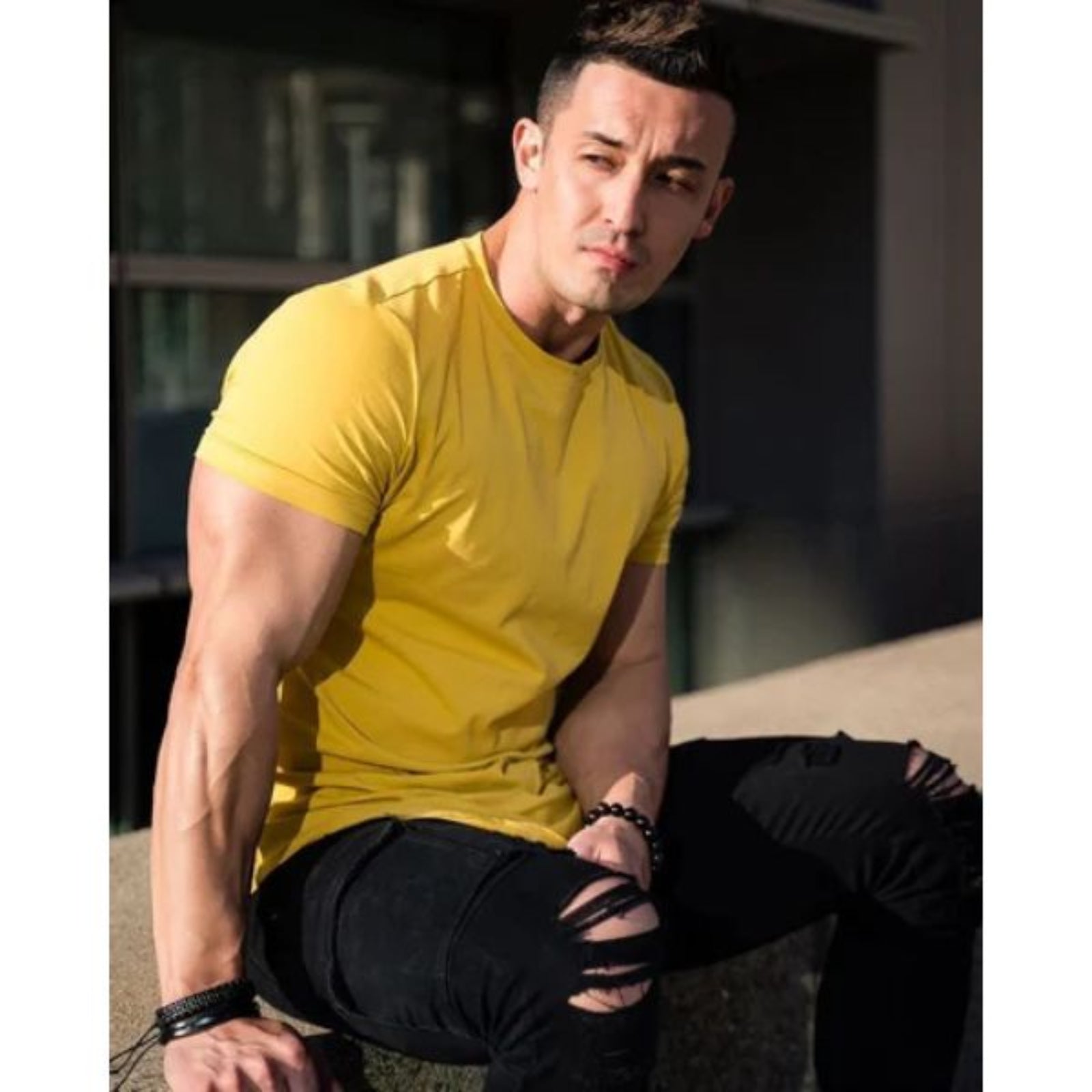 T-shirt Homme Coupe Tombante Moderne Décontracté