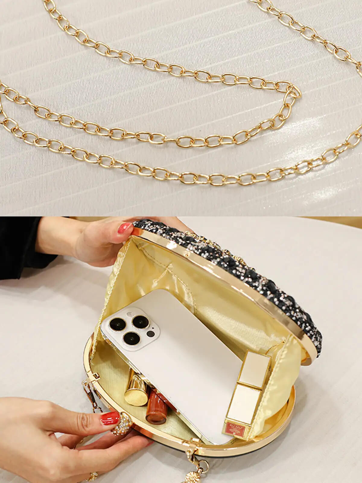 Eugenia – Pochette de soirée exclusive avec décor en pierres précieuses