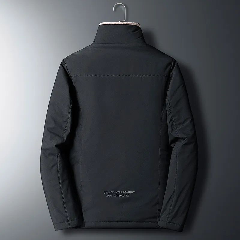 Veste noire pour homme avec doublure en peluche
