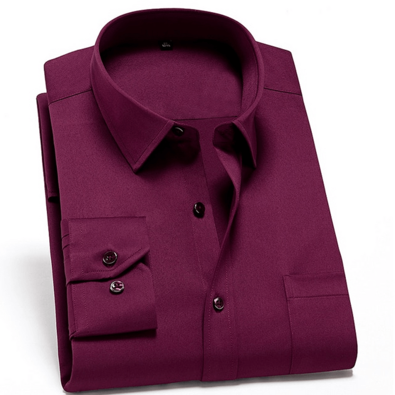 Chemise à plis bourgogne