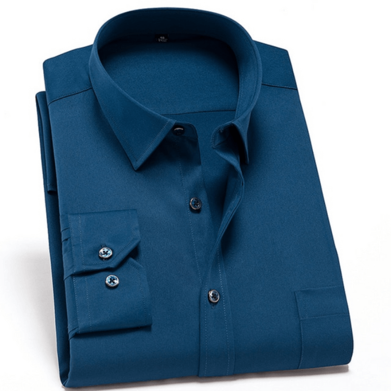 Chemise à plis bleu foncé