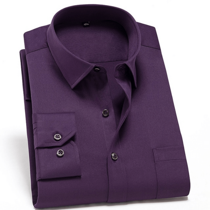 Chemise à plis violets pour homme
