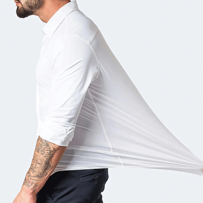 Chemise à plis blanche pour hommes