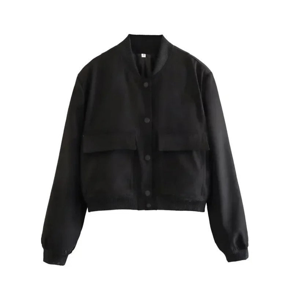 Blouson bombardier court blanc pour femme