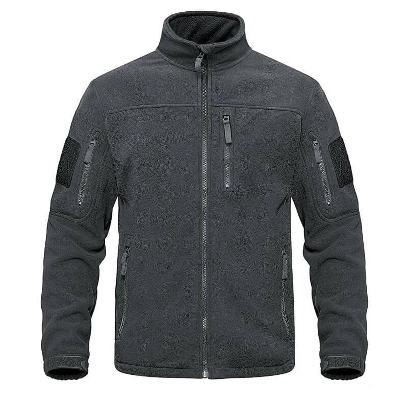 Veste polaire d'extérieur gris foncé avec plusieurs poches zippées