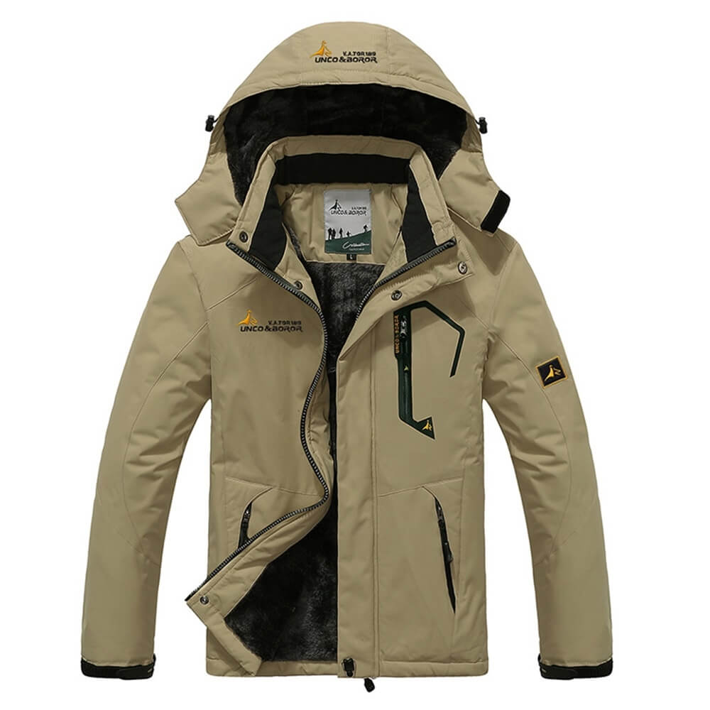 Veste kaki résistante avec capuche amovible