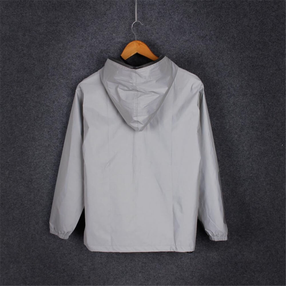 Veste coupe-vent argentée entièrement réfléchissante