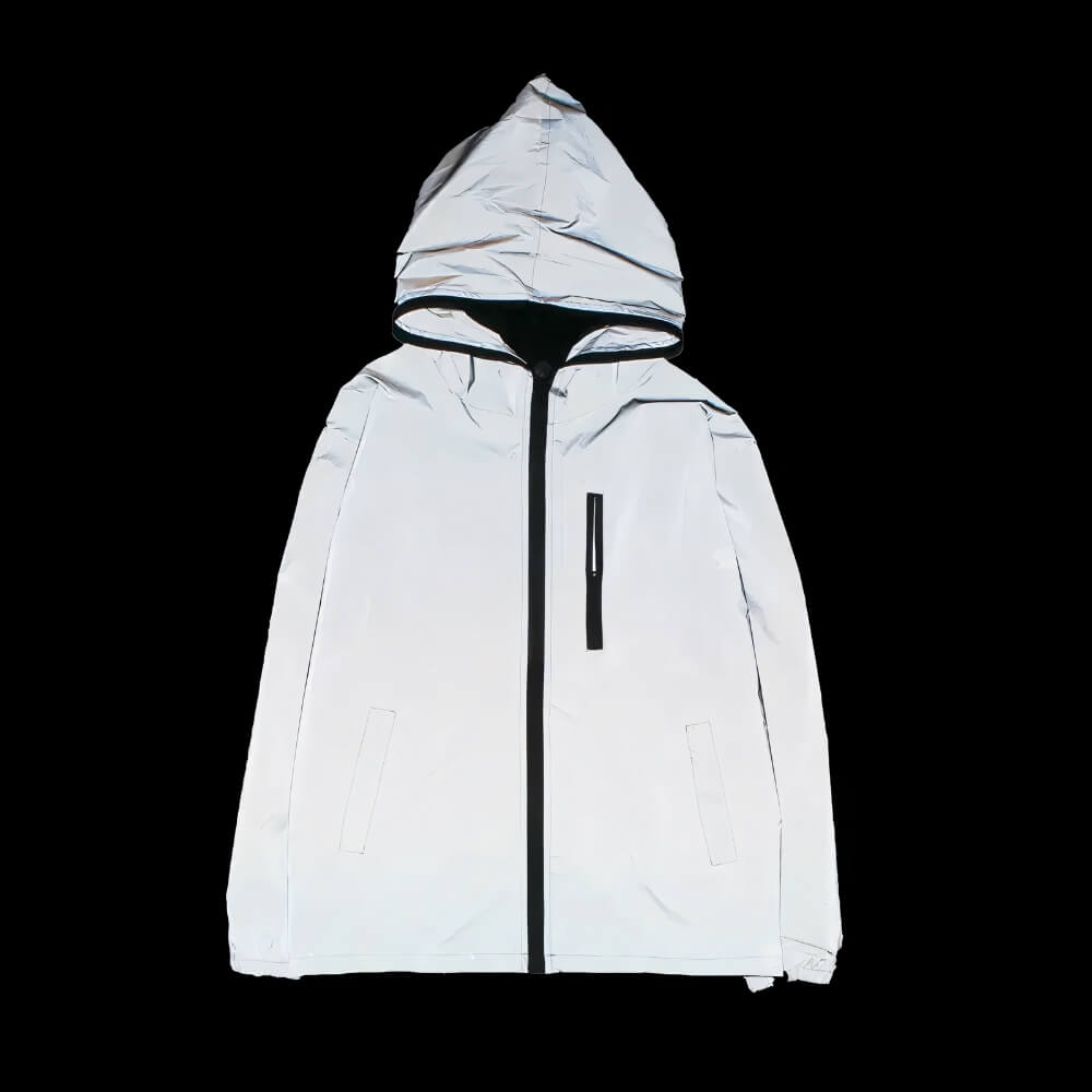 Veste coupe-vent argentée entièrement réfléchissante