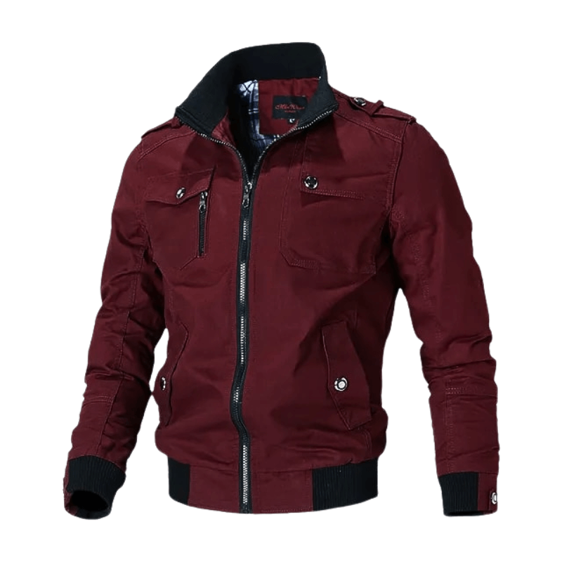 Veste homme rouge de style sportif