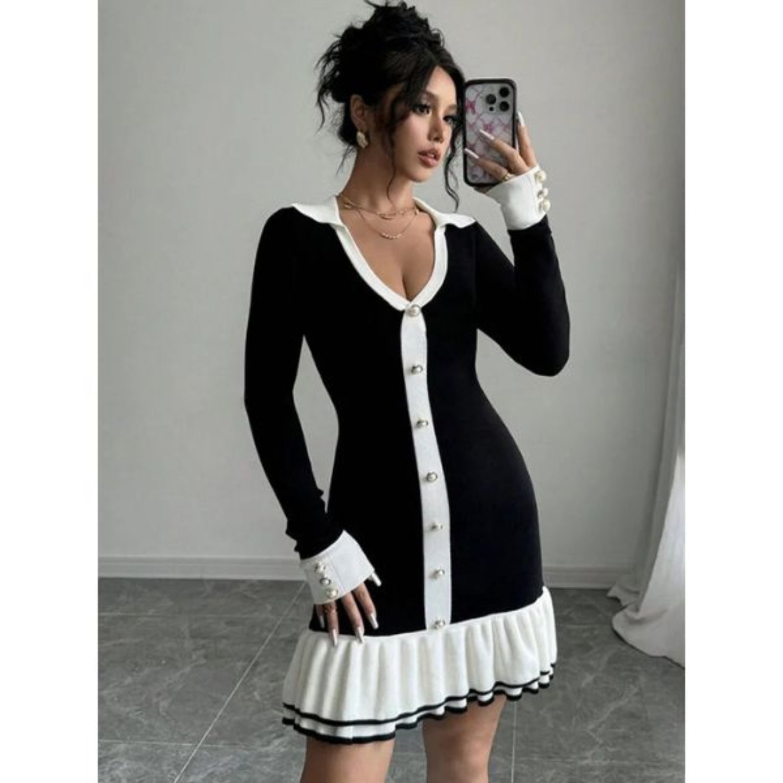 Robe en tricot femme – Élégante robe pull avec nœud