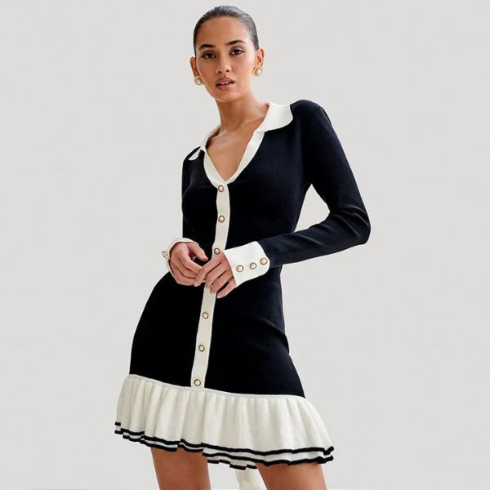 Robe en tricot femme – Élégante robe pull avec nœud