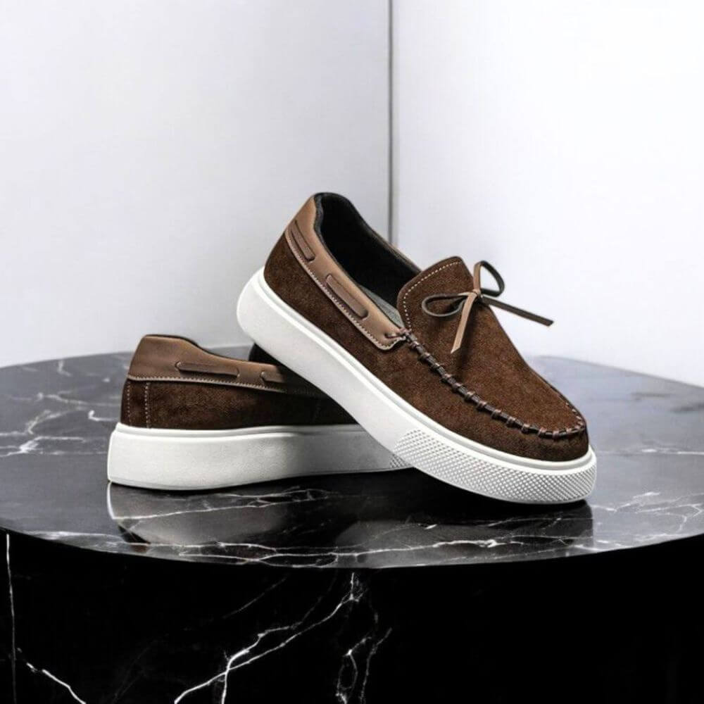 Chaussures Homme Semelle Épaisse Antidérapantes à Enfiler Marron