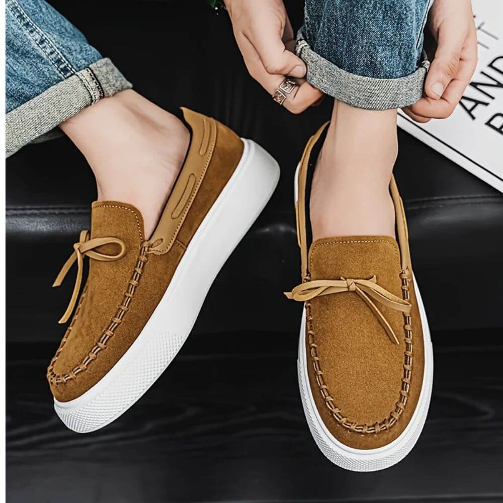 Chaussures Homme Semelle Épaisse Antidérapantes à Enfiler Marron