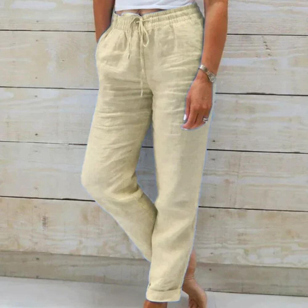 Pantalon en lin femme chic et décontracté – coupe fluide été