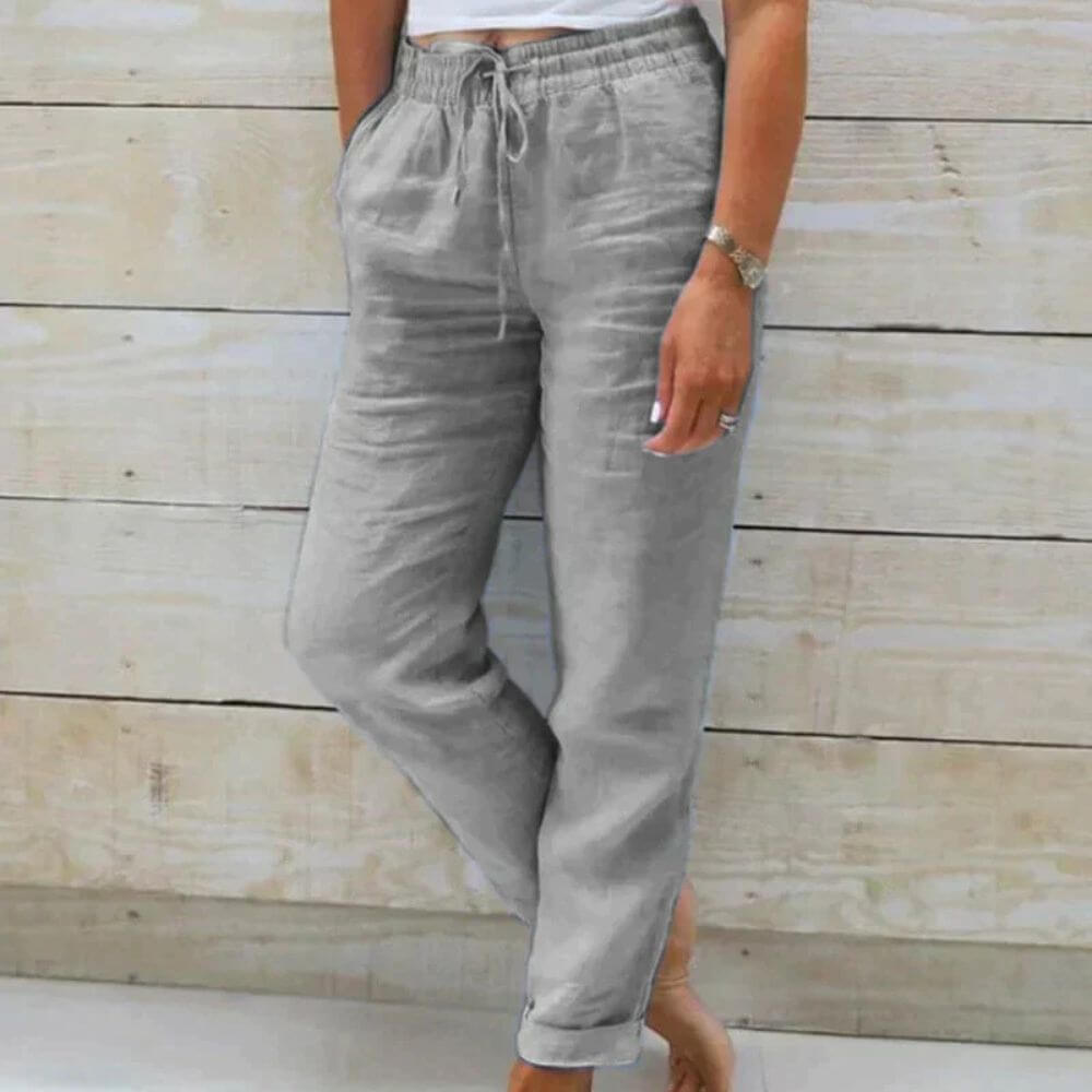 Pantalon en lin femme chic et décontracté – coupe fluide été