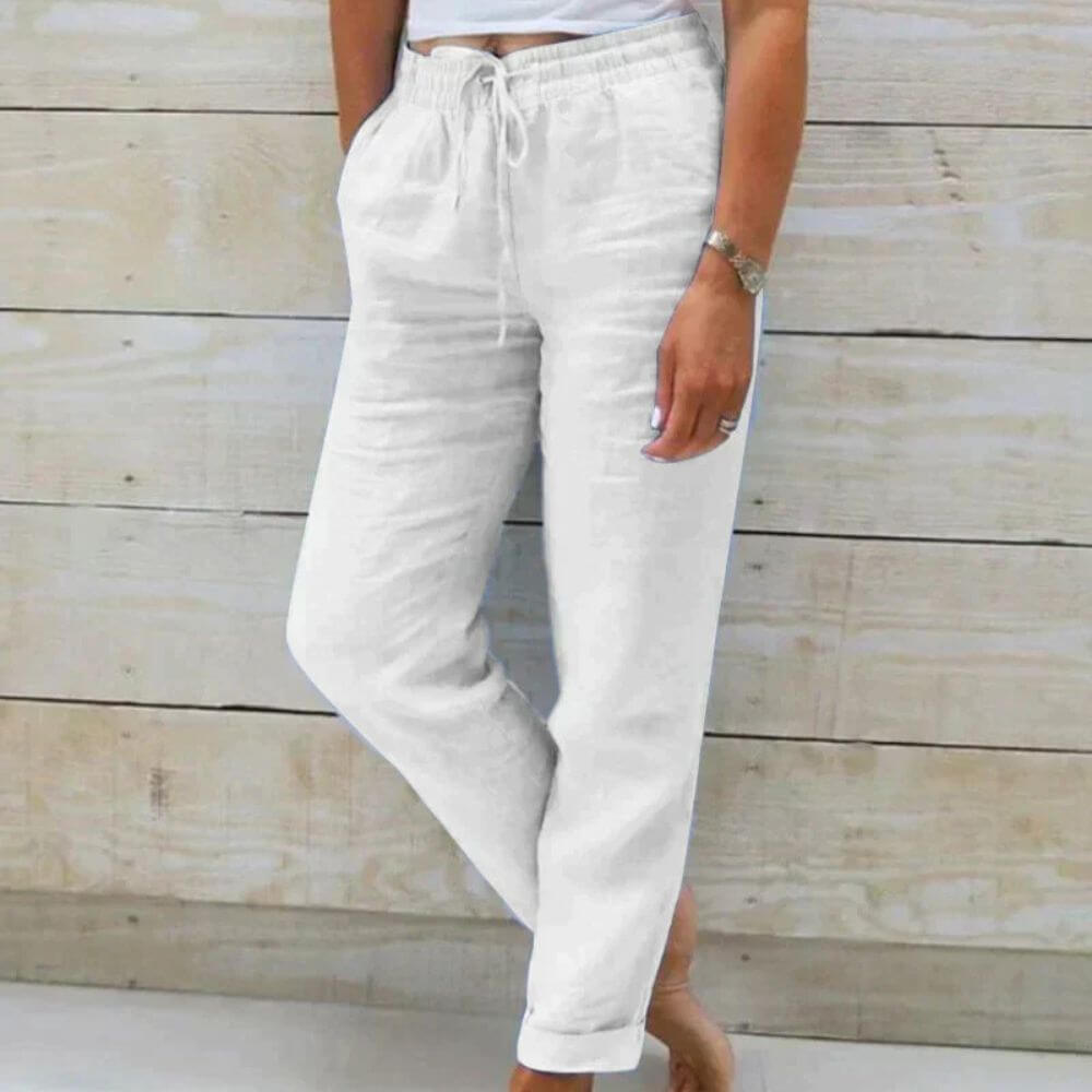 Pantalon en lin femme chic et décontracté – coupe fluide été