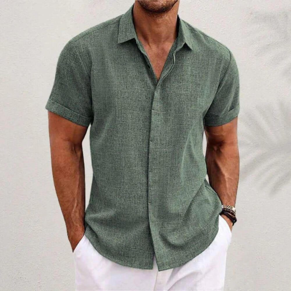 Chemise en lin homme élégante et décontractée pour l’été