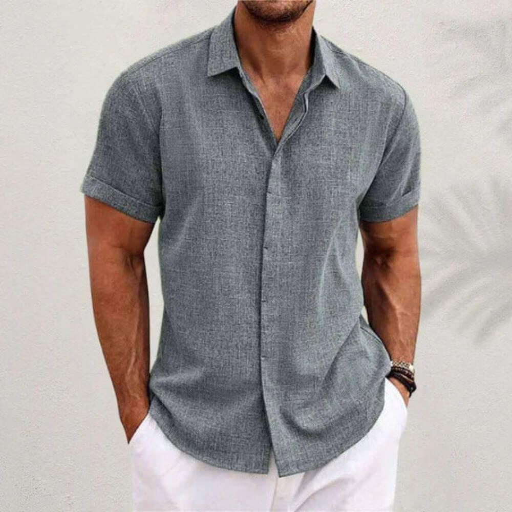 Chemise en lin homme élégante et décontractée pour l’été