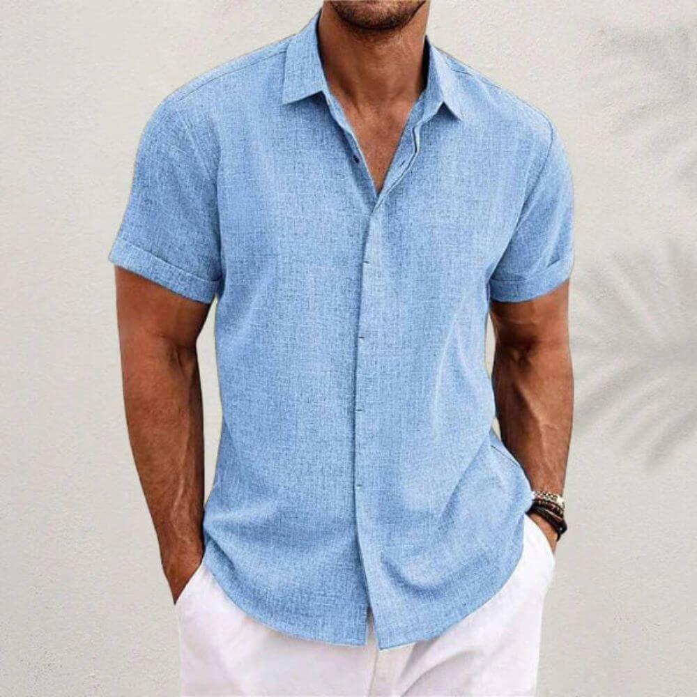 Chemise en lin homme élégante et décontractée pour l’été