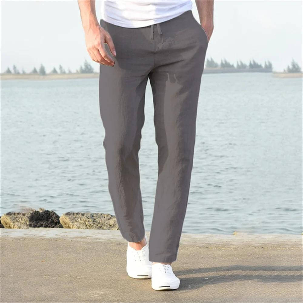 Pantalon en lin respirant gris