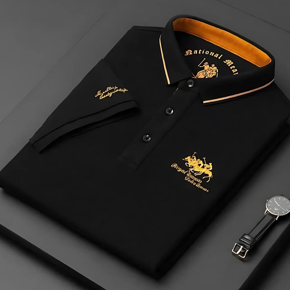 Polo noir brodé