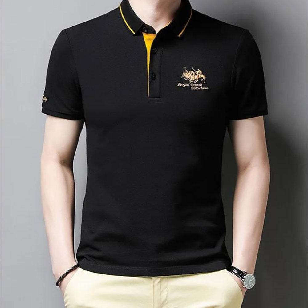Polo noir brodé
