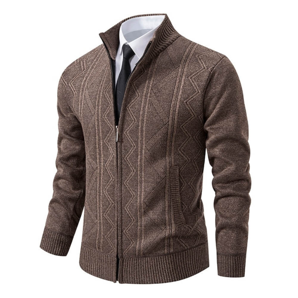 Cardigan d'affaires marron chaud