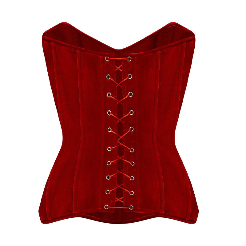 Robe de soirée femme – Robe rouge en velours à décolleté plongeant