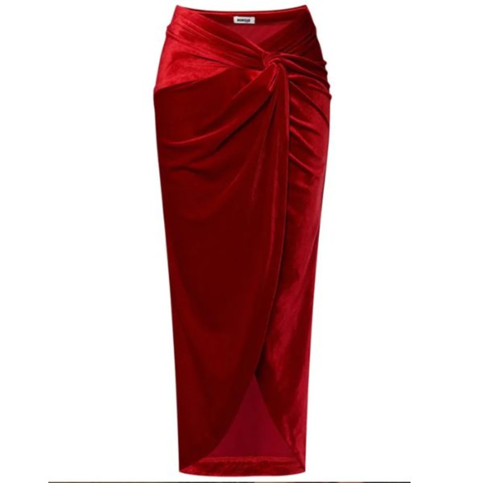 Robe de soirée femme – Robe rouge en velours à décolleté plongeant