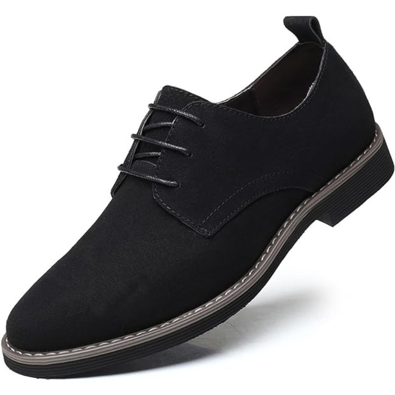 Chaussure pour homme en daim noir avec lacets