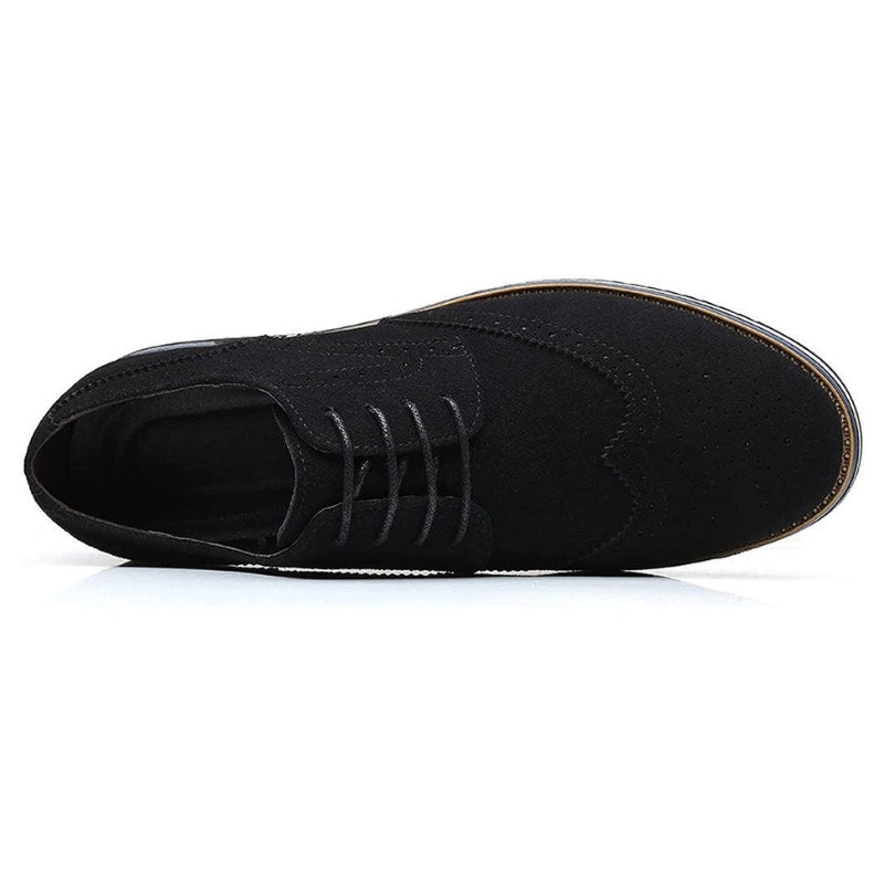 Chaussure pour homme en daim blanc noir avec lacets