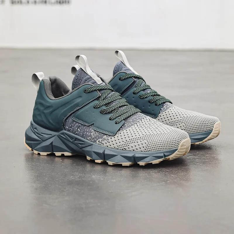 Chaussures à lacets bleu vert