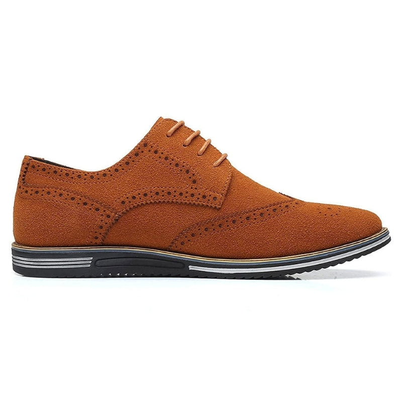 Chaussure pour homme en daim marron avec lacets