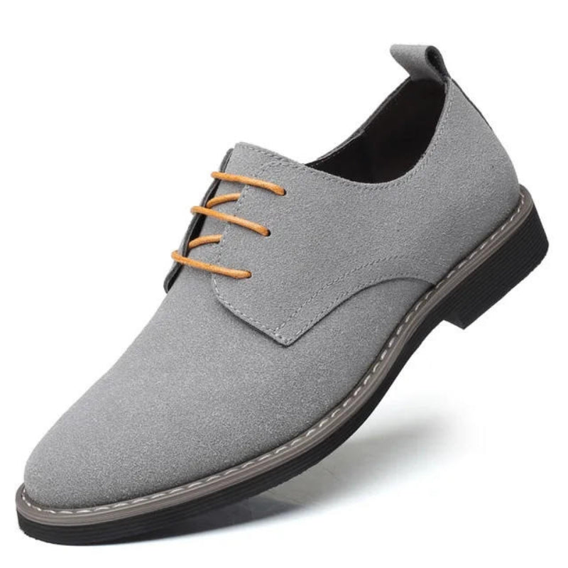Chaussure pour homme en daim gris avec lacets