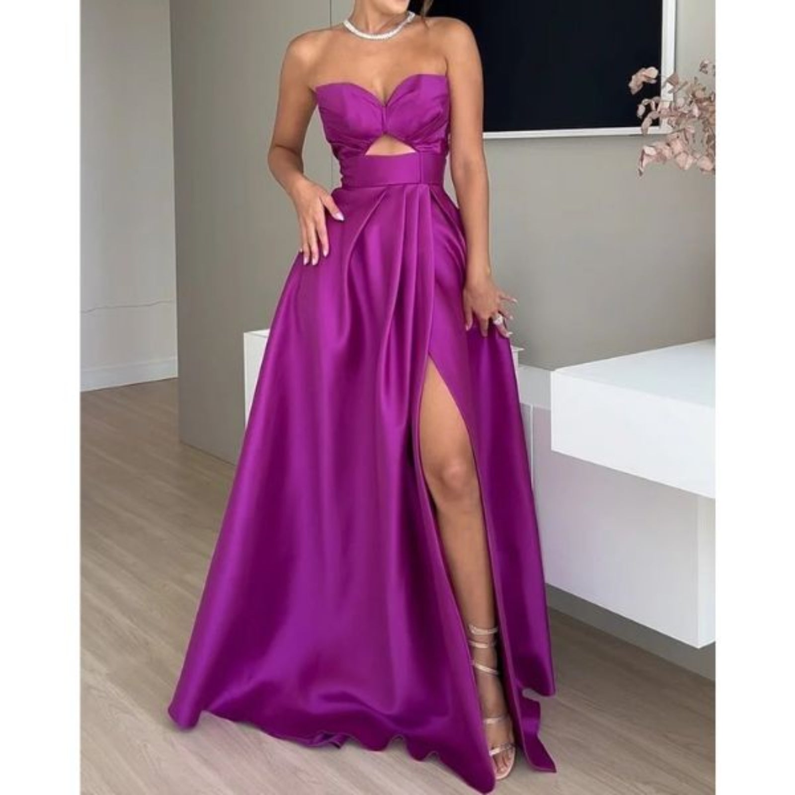 Robe d'été femme – Élégante robe sans manches à détails ajourés