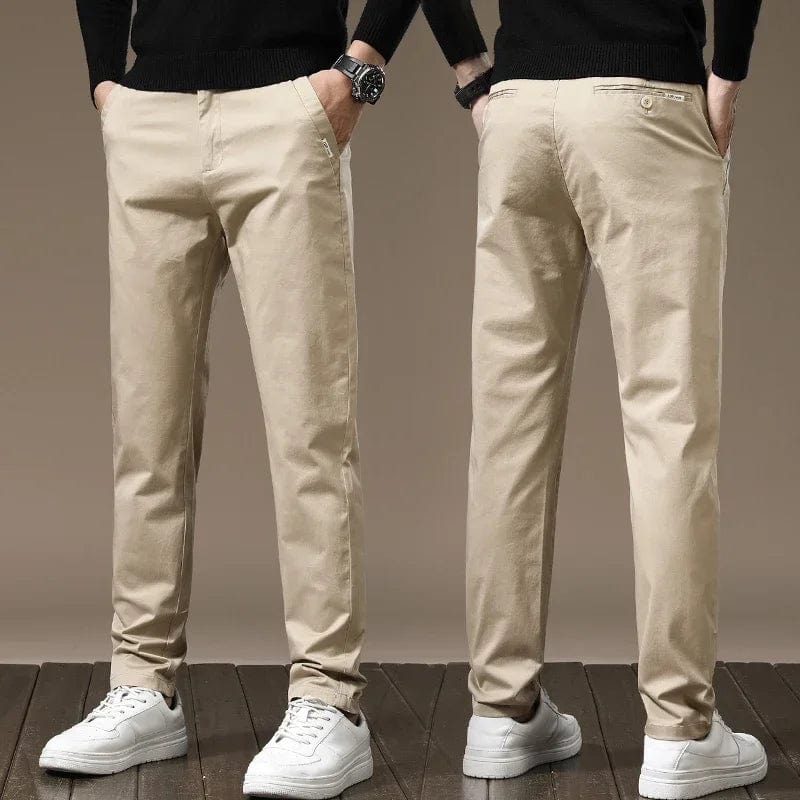 Pantalon slim pour hommes - Pantalon d'affaires à taille élastique pour le bureau