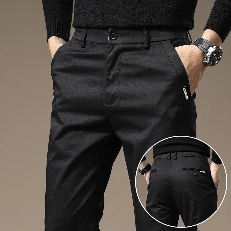 Pantalon slim pour hommes - Pantalon d'affaires à taille élastique pour le bureau