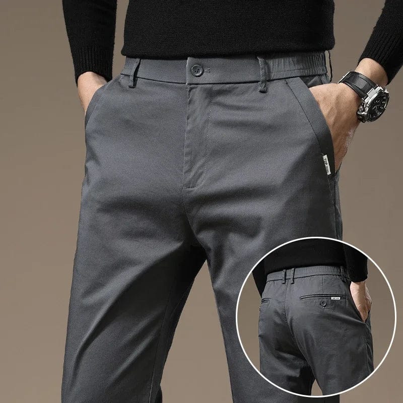 Pantalon slim pour hommes - Pantalon d'affaires à taille élastique pour le bureau