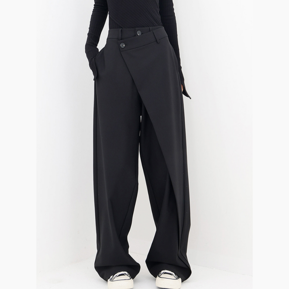Pantalon à taille haute et jambe large pour femmes