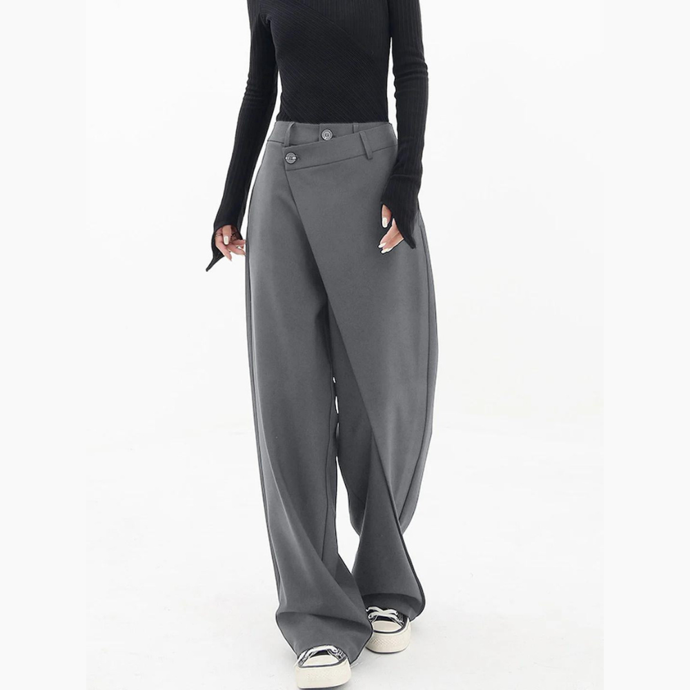 Pantalon à taille haute et jambe large pour femmes