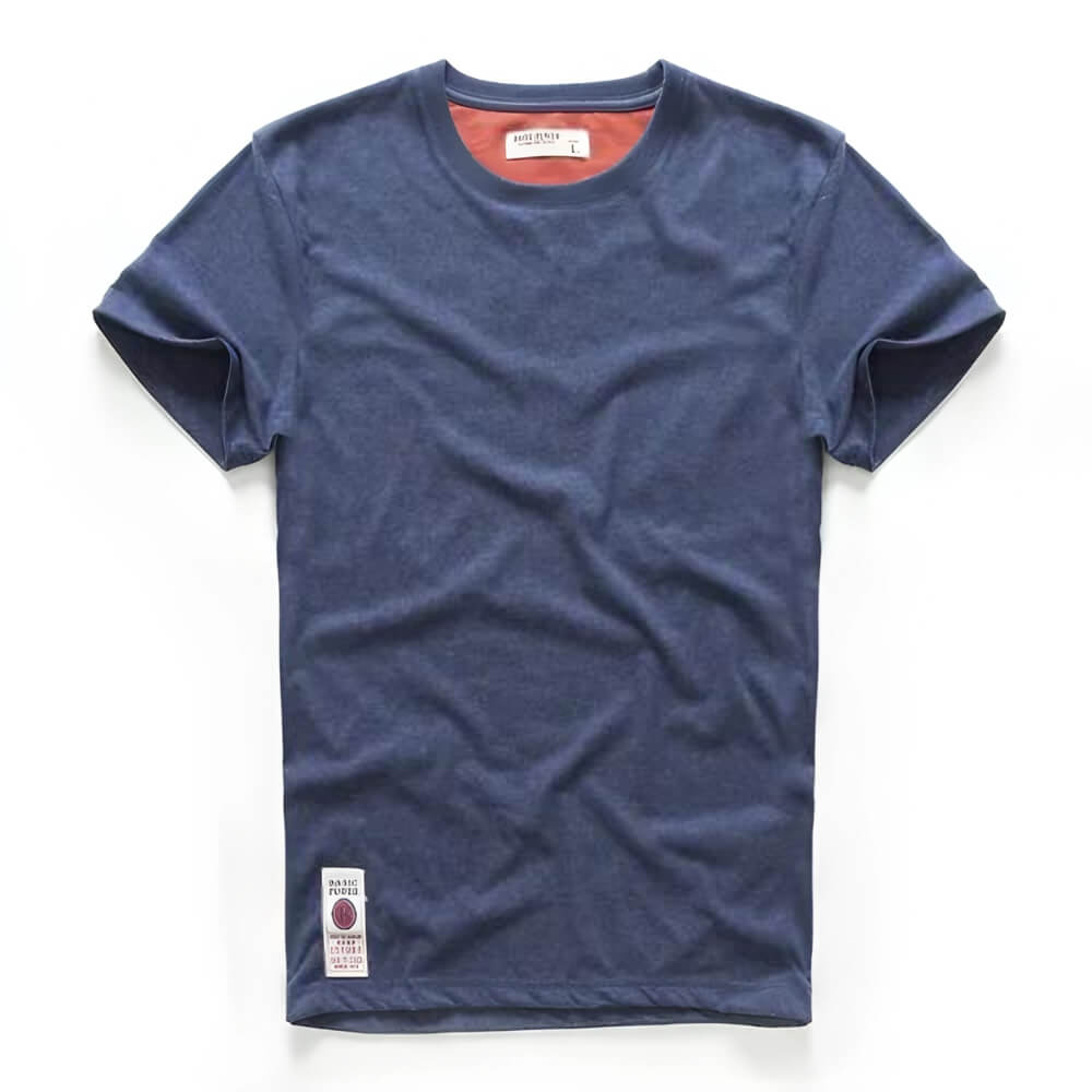 T-shirt en coton bleu foncé