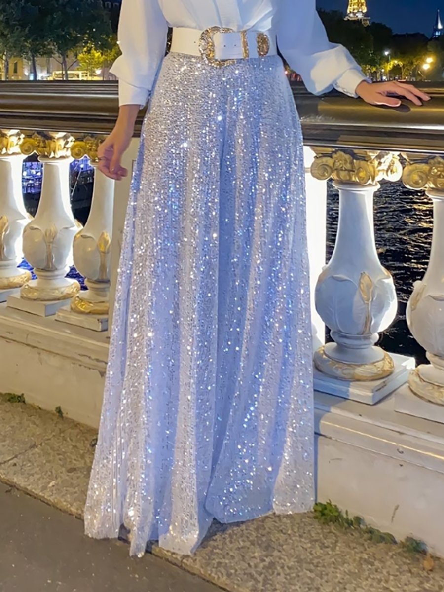Ensemble soirée femme – 2 pièces pailleté à col V glamour