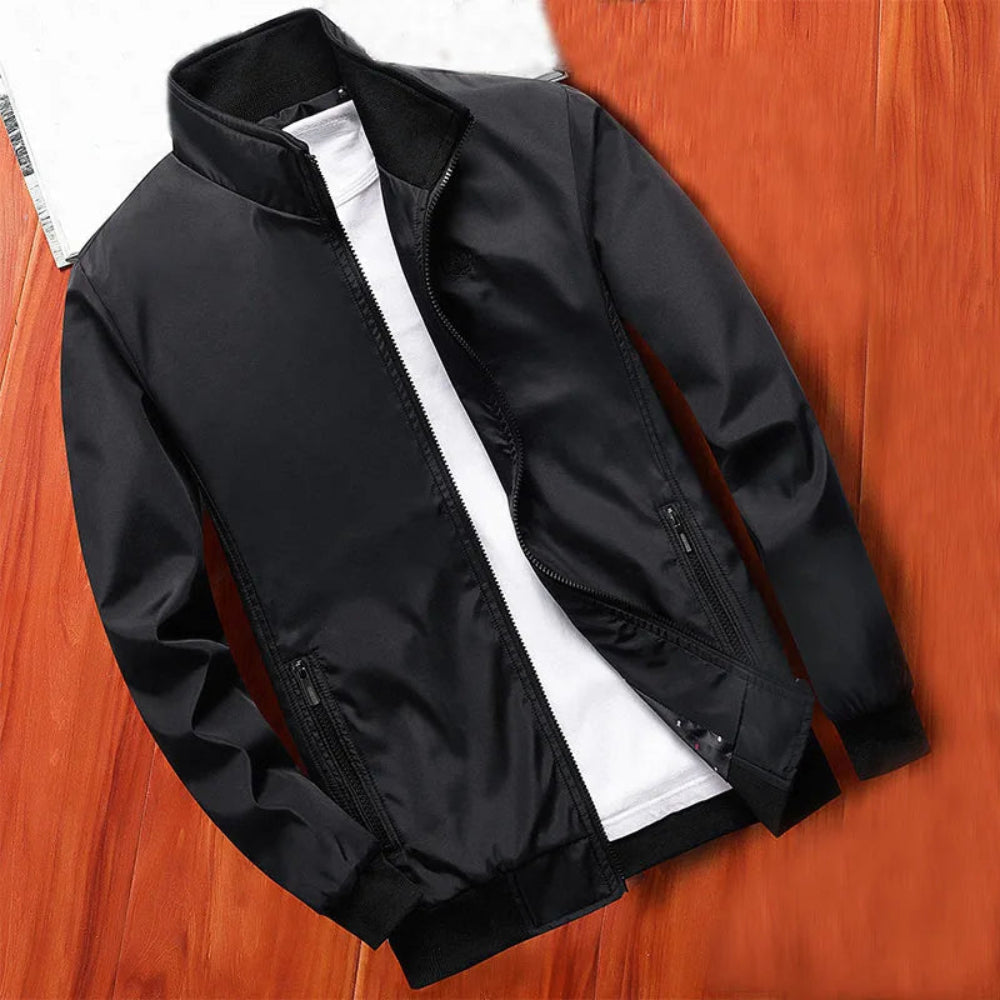 Veste à col montant élégante et transitoire pour hommes