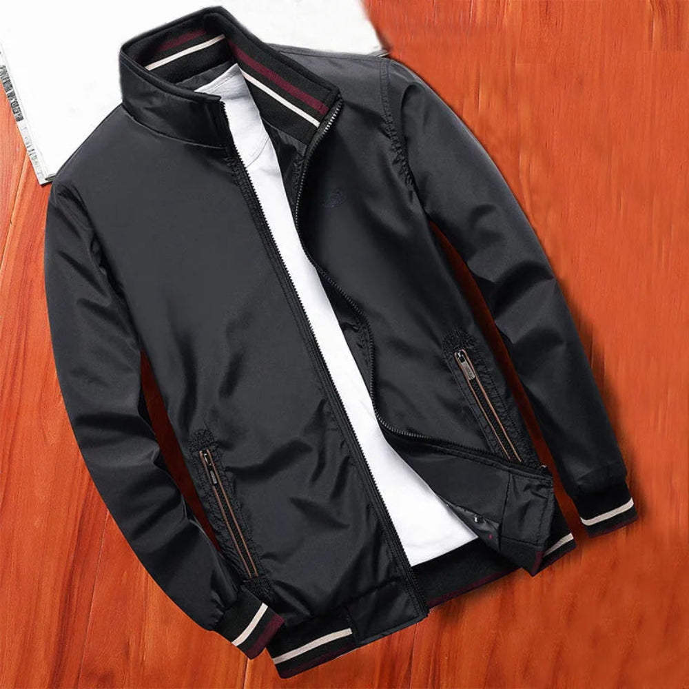 Veste à col montant élégante et transitoire pour hommes