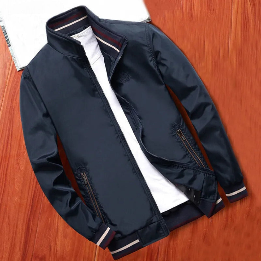 Veste à col montant élégante et transitoire pour hommes