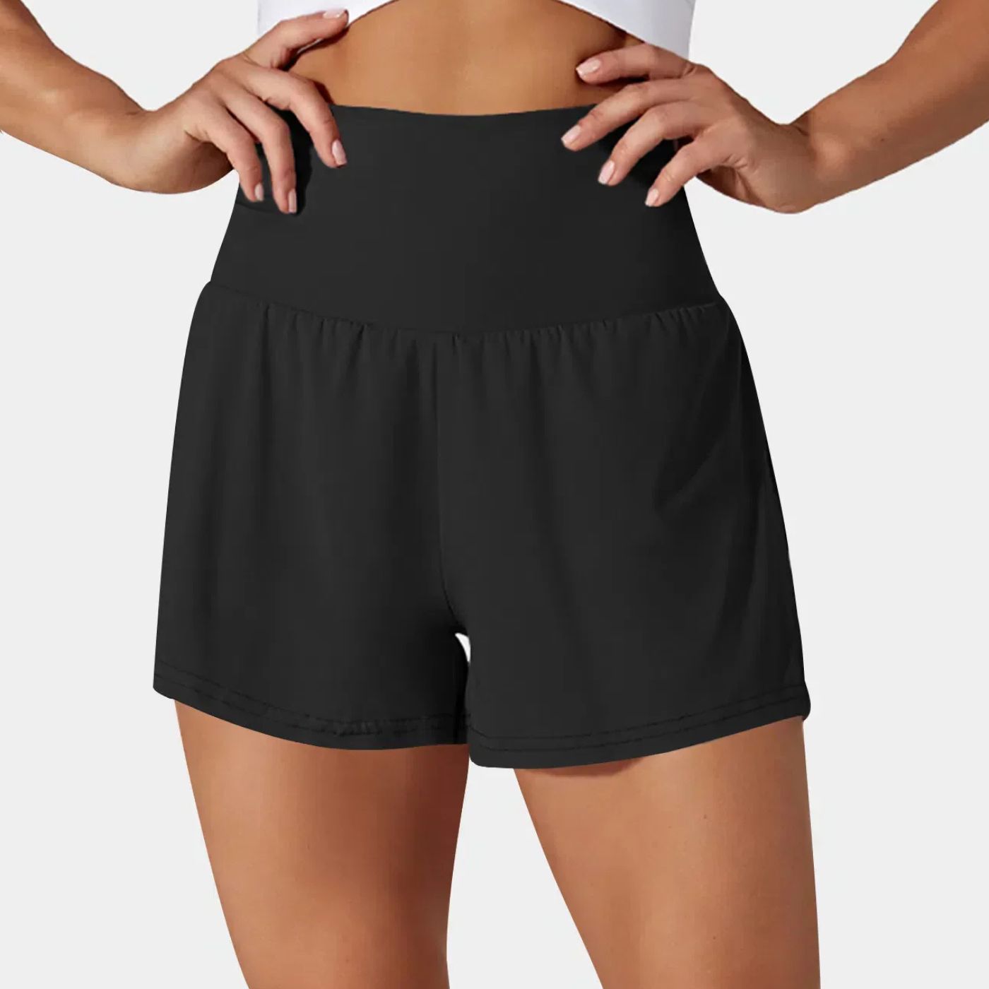 Théa™ - Short de Yoga Taille Haute 2 en 1 Respirant et Confortable