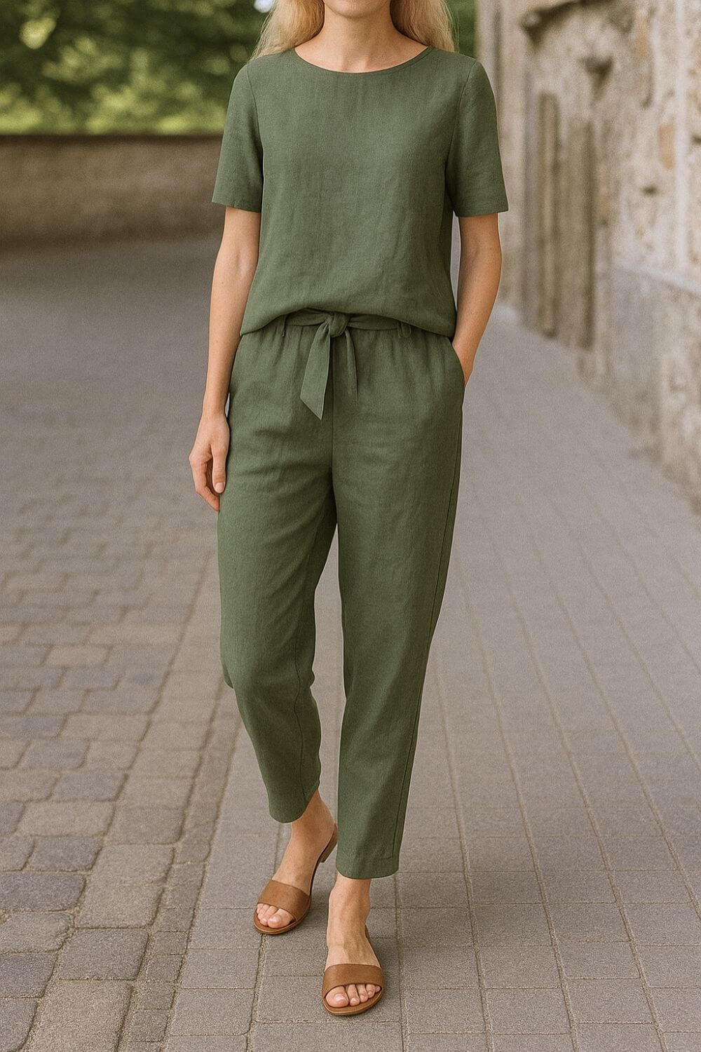 Tiffany™ - Ensemble Estival Confortable Blouse et Pantalon