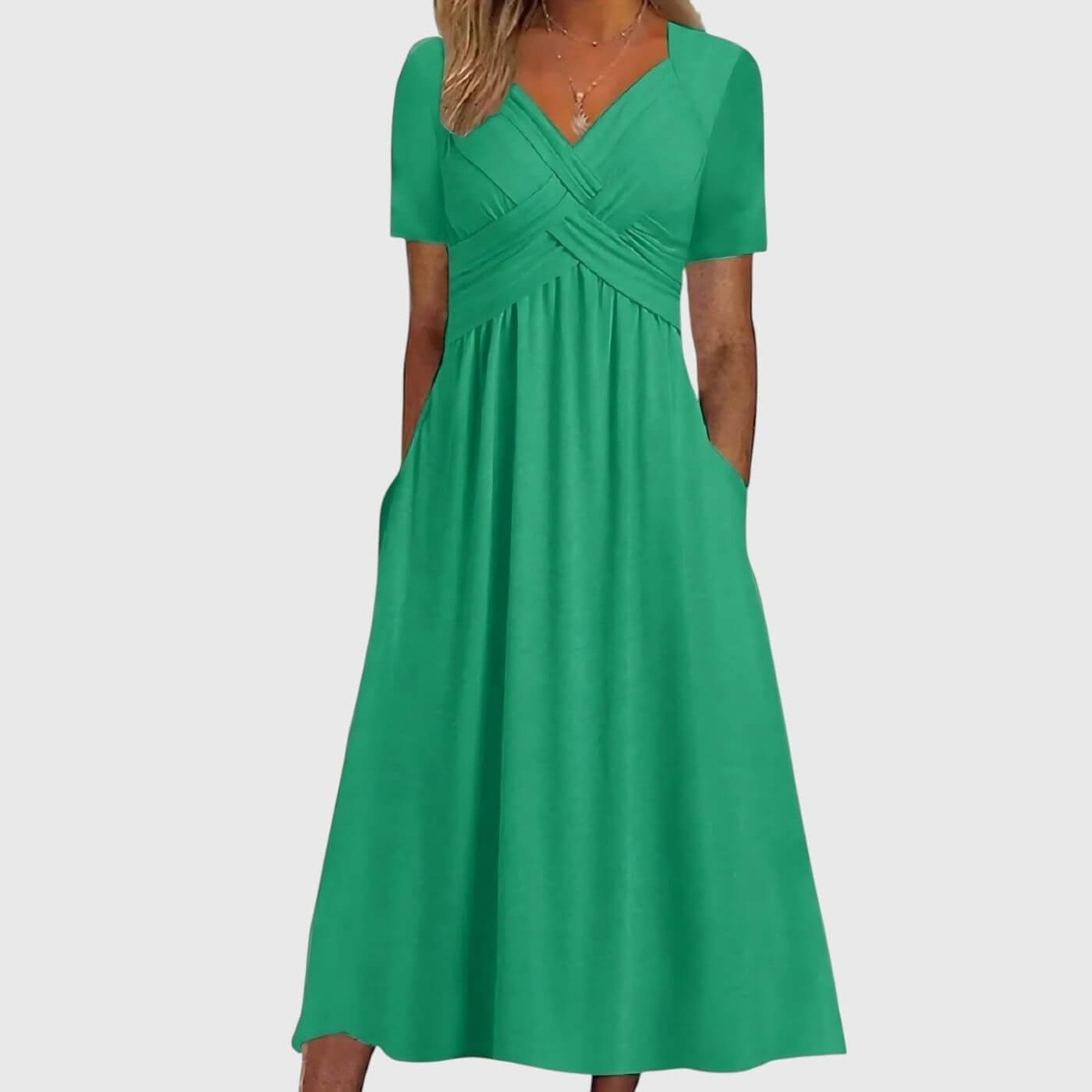 Aurélie™ – Robe Midi Élégante à Couvrance Ventre